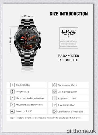 Elegant and durable Full Circle Touch Screen Steel Band Luxury Bluetooth Smart Watch with advanced features for the UK market