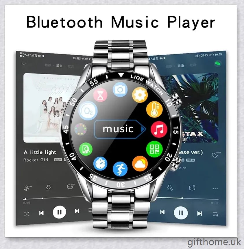 Elegant and durable Full Circle Touch Screen Steel Band Luxury Bluetooth Smart Watch with advanced features for the UK market