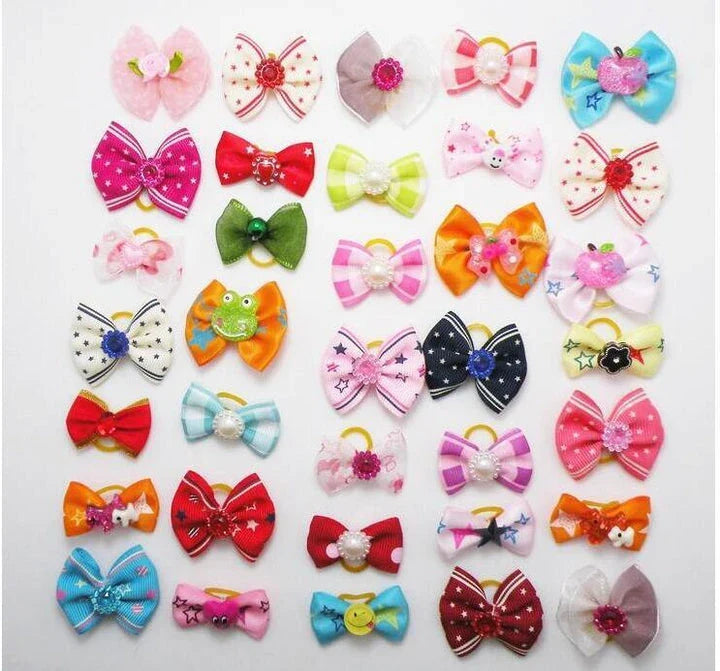 Flower Elastic Hair Bows for Dogs - Soft, Comfortable, and Adjustable Pet Accessories