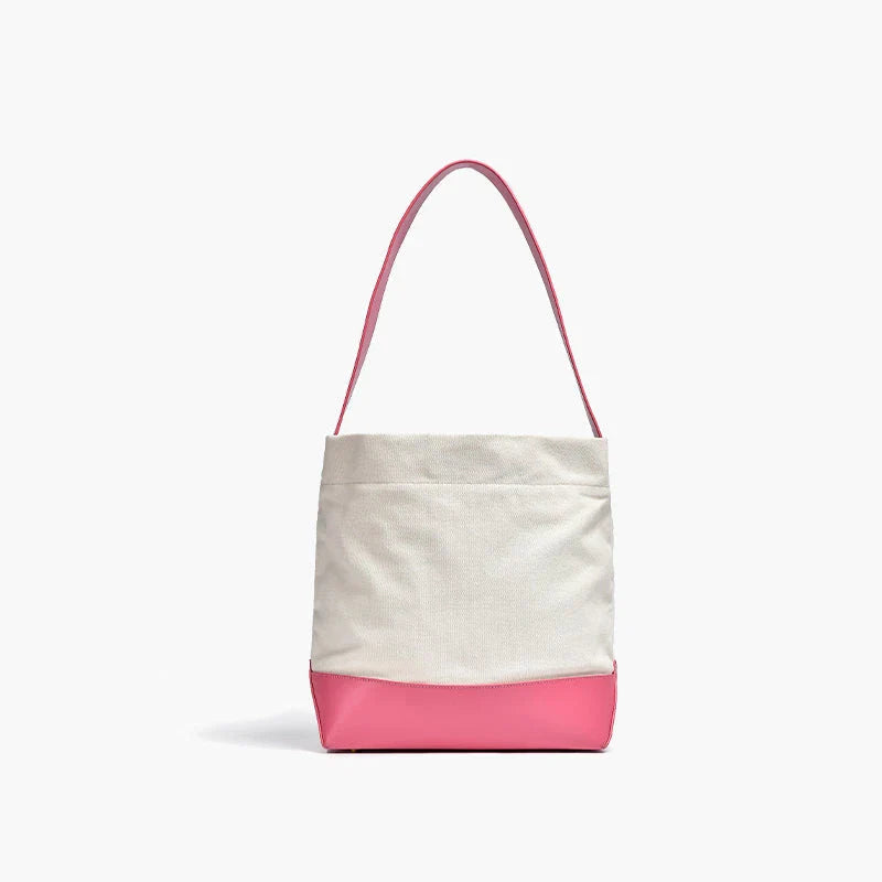 Casual Canvas Patchwork Tote for Women - Stylish and Versatile Everyday Bag