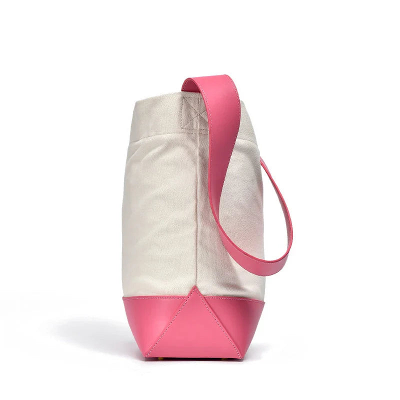 Casual Canvas Patchwork Tote for Women - Stylish and Versatile Everyday Bag