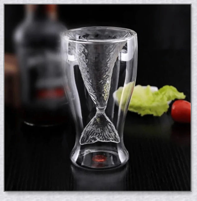 Captivating mermaid tail design glass, perfect for serving hot or cold beverages and elevating your home decor