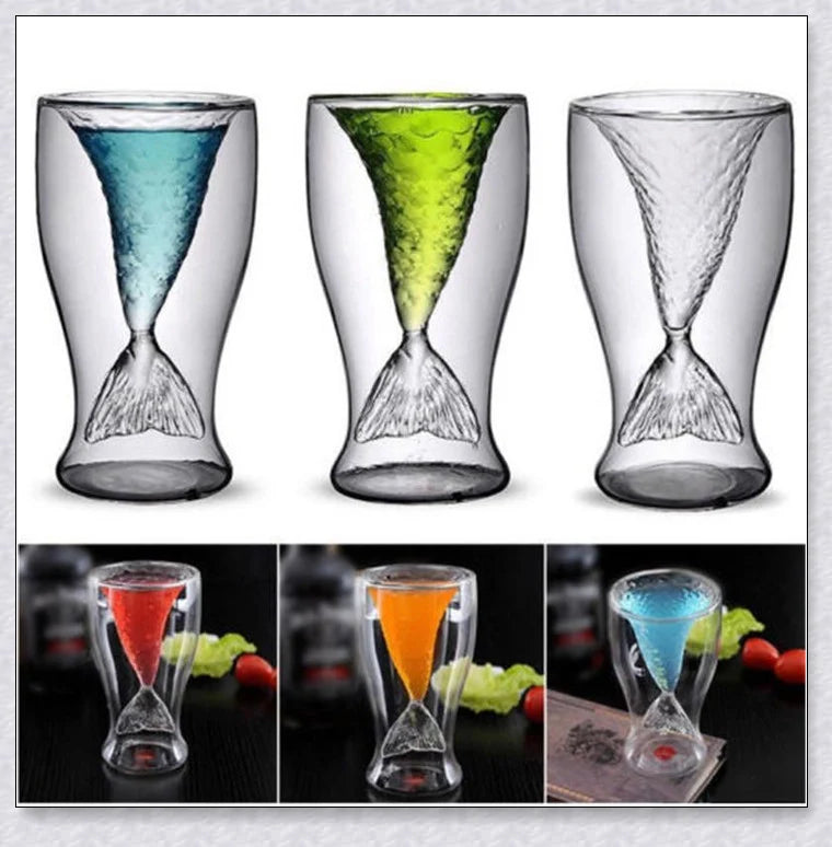 Captivating mermaid tail design glass, perfect for serving hot or cold beverages and elevating your home decor