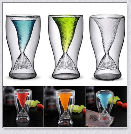 Captivating mermaid tail design glass, perfect for serving hot or cold beverages and elevating your home decor