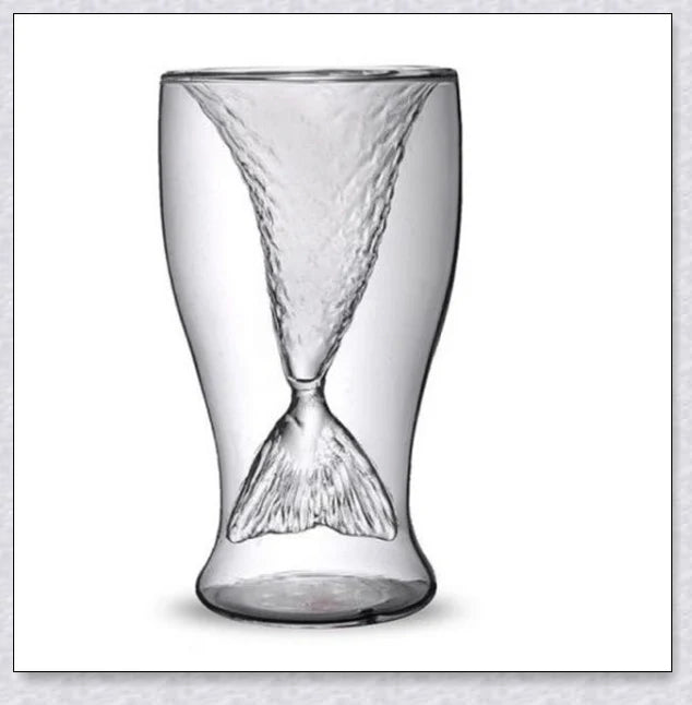 Captivating mermaid tail design glass, perfect for serving hot or cold beverages and elevating your home decor