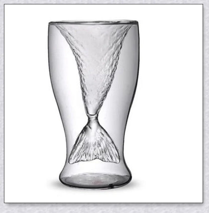 Captivating mermaid tail design glass, perfect for serving hot or cold beverages and elevating your home decor