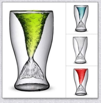Captivating mermaid tail design glass, perfect for serving hot or cold beverages and elevating your home decor
