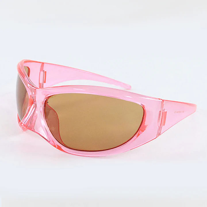 Oversized vintage luxury punk sunglasses with white and gray lenses, offering UV protection and stylish charm.