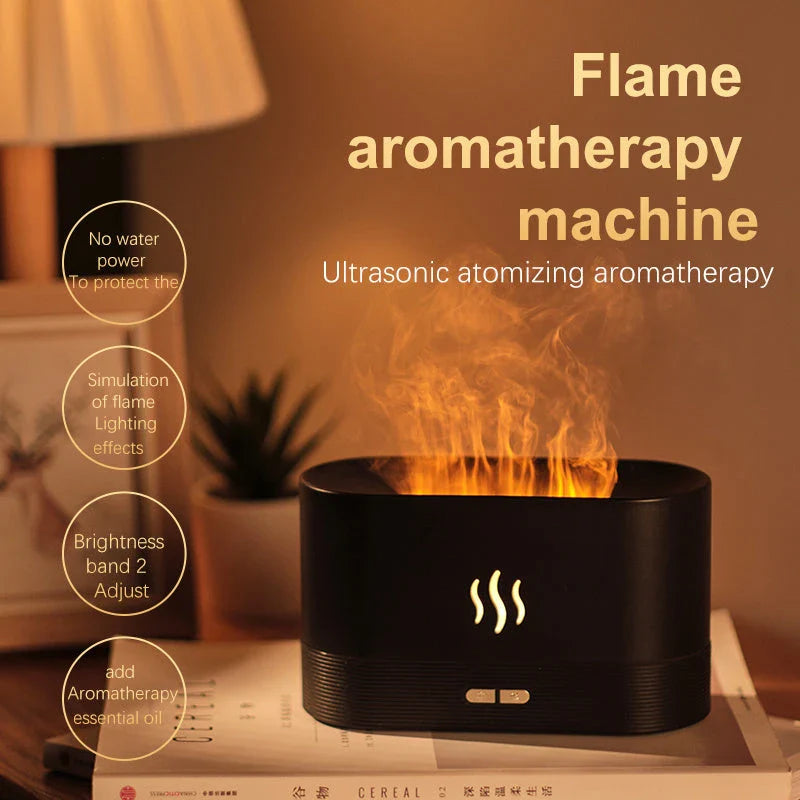 Flame Humidifier Aroma Diffuser with Ultrasonic Technology for Essential Oil Diffusion and Ambient Lighting