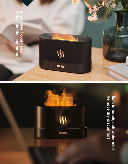Flame Humidifier Aroma Diffuser with Ultrasonic Technology for Essential Oil Diffusion and Ambient Lighting