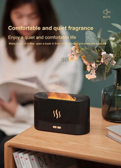 Flame Humidifier Aroma Diffuser with Ultrasonic Technology for Essential Oil Diffusion and Ambient Lighting