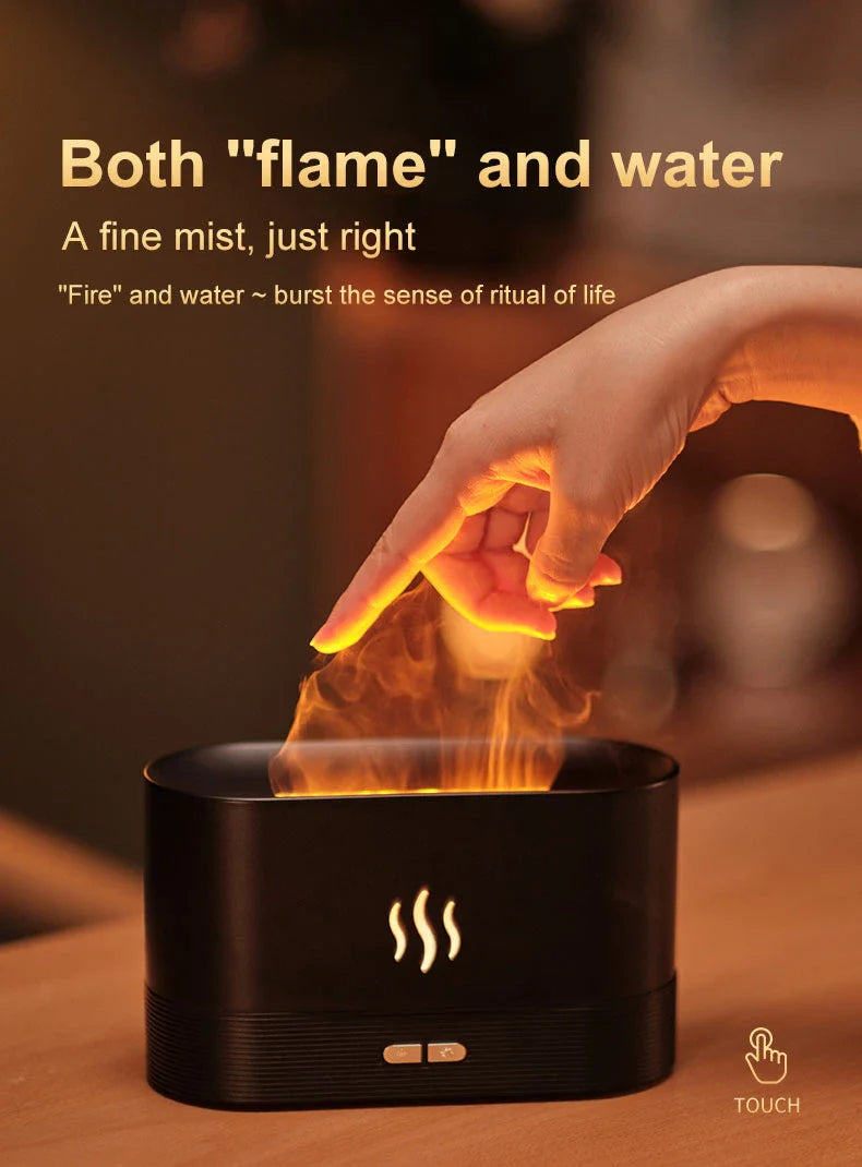 Flame Humidifier Aroma Diffuser with Ultrasonic Technology for Essential Oil Diffusion and Ambient Lighting