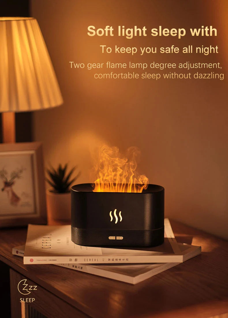 Flame Humidifier Aroma Diffuser with Ultrasonic Technology for Essential Oil Diffusion and Ambient Lighting