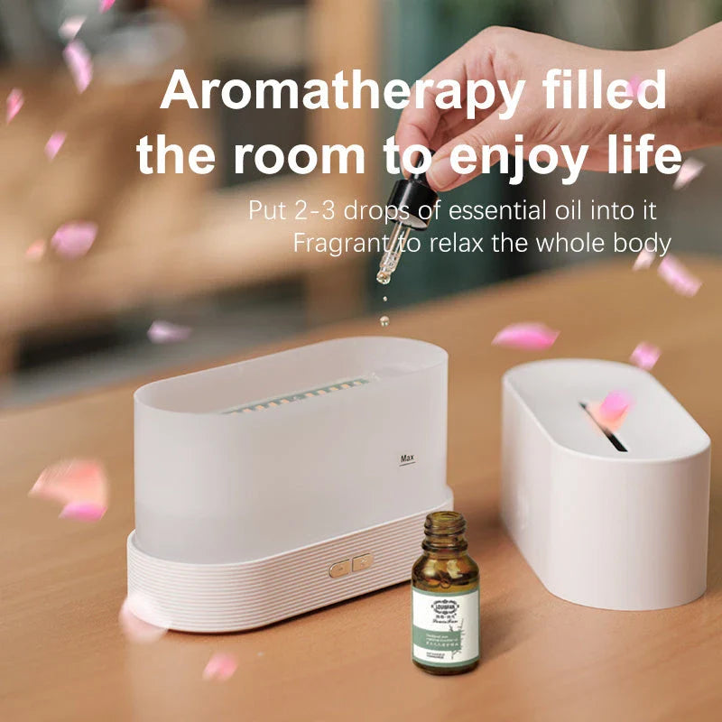 Flame Humidifier Aroma Diffuser with Ultrasonic Technology for Essential Oil Diffusion and Ambient Lighting
