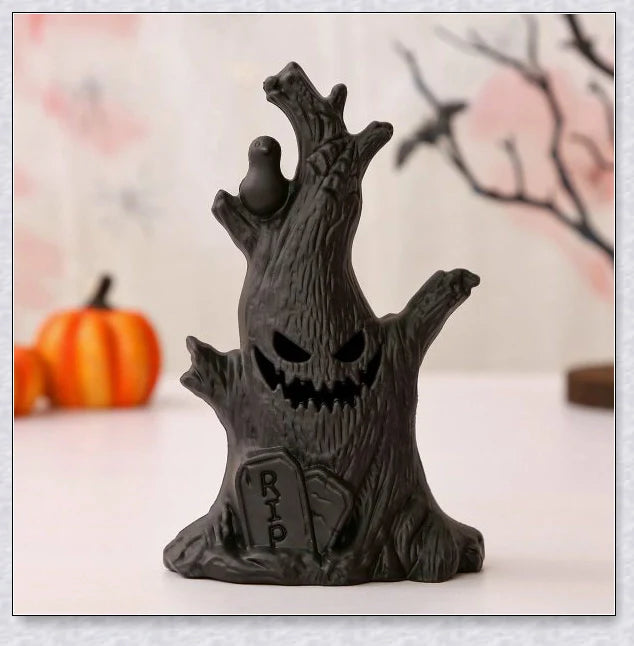 Spooktree Halloween Ghost Tree LED Lights set of 3, creating an eerie glow for spooky outdoor or indoor decorations