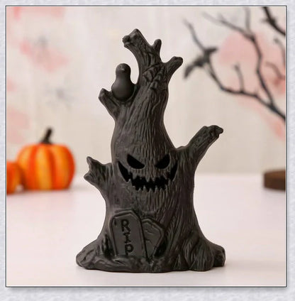 Spooktree Halloween Ghost Tree LED Lights set of 3, creating an eerie glow for spooky outdoor or indoor decorations
