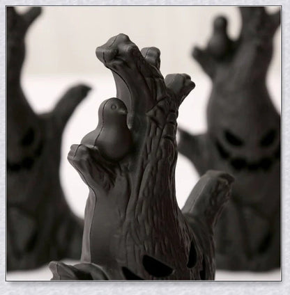 Spooktree Halloween Ghost Tree LED Lights set of 3, creating an eerie glow for spooky outdoor or indoor decorations