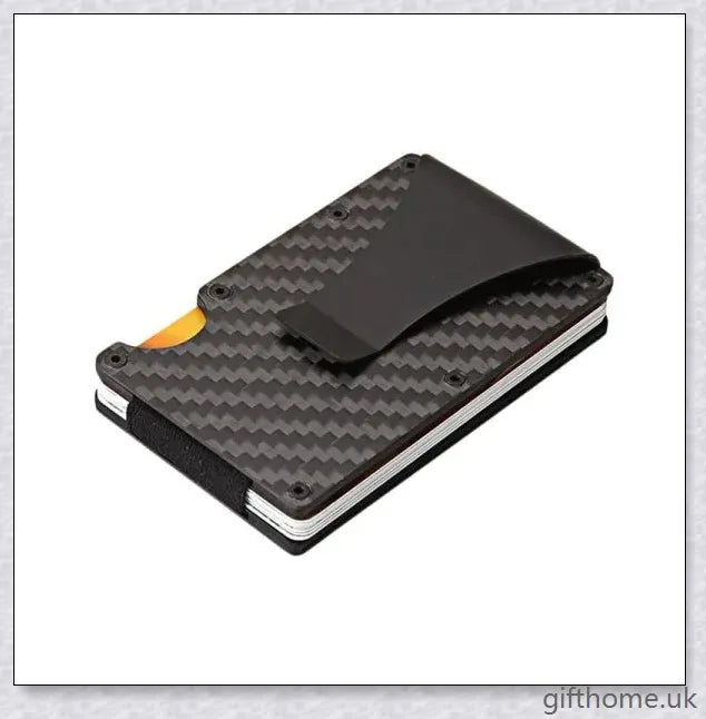 Premium carbon fibre RFID and anti-magnetic card holder wallet with sleek and compact design