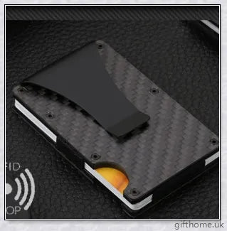 Premium carbon fibre RFID and anti-magnetic card holder wallet with sleek and compact design