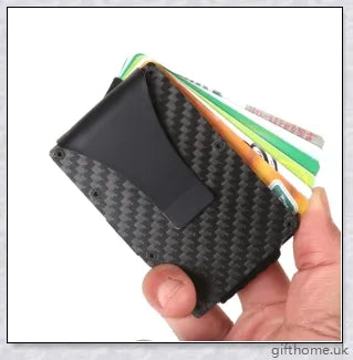 Premium carbon fibre RFID and anti-magnetic card holder wallet with sleek and compact design