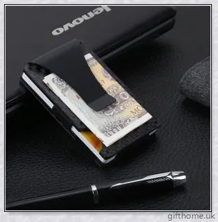 Premium carbon fibre RFID and anti-magnetic card holder wallet with sleek and compact design