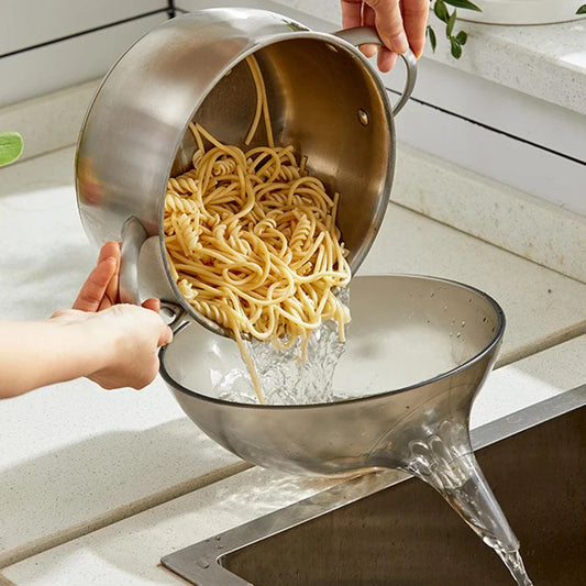 Multifunctional drain bowl in various colours, perfect for washing, draining, and organising kitchen items
