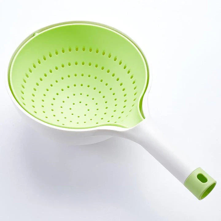 Multifunctional drain bowl in various colours, perfect for washing, draining, and organising kitchen items