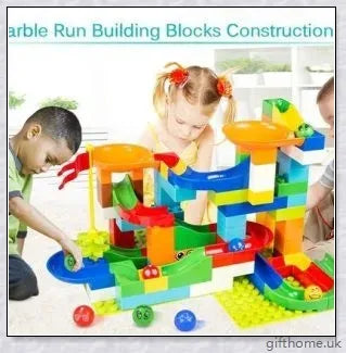 Colourful marble run building blocks in various sizes, perfect for developing problem-solving and creativity in children