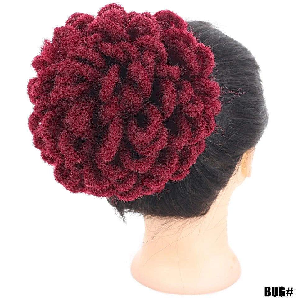 African Wig Bun Hair Bag with Drawstring for Dreadlocks and Afro Hairstyles