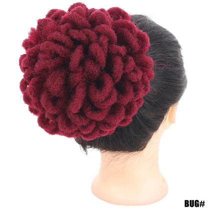 African Wig Bun Hair Bag with Drawstring for Dreadlocks and Afro Hairstyles