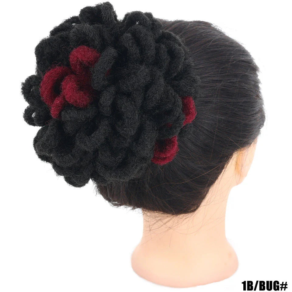 African Wig Bun Hair Bag with Drawstring for Dreadlocks and Afro Hairstyles