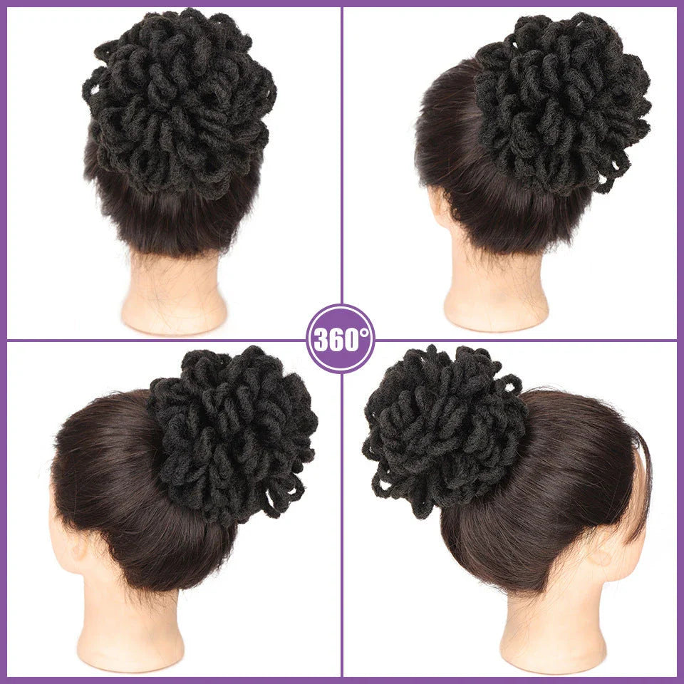African Wig Bun Hair Bag with Drawstring for Dreadlocks and Afro Hairstyles