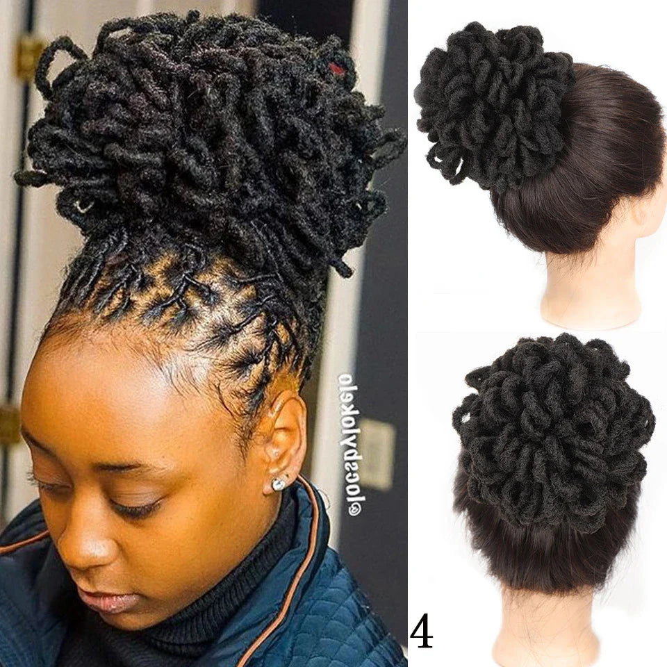African Wig Bun Hair Bag with Drawstring for Dreadlocks and Afro Hairstyles