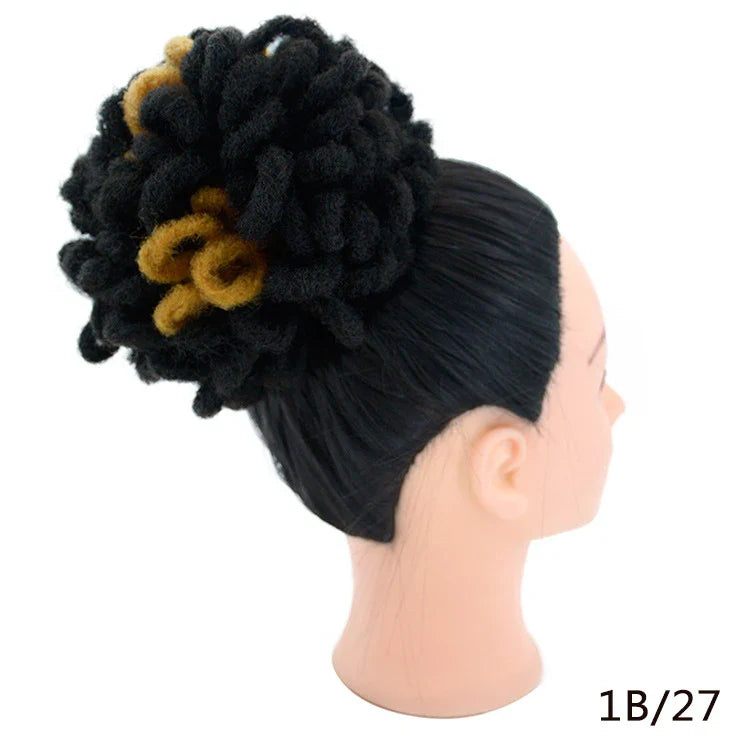 African Wig Bun Hair Bag with Drawstring for Dreadlocks and Afro Hairstyles