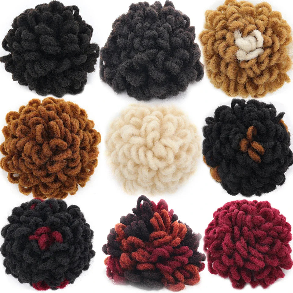 African Wig Bun Hair Bag with Drawstring for Dreadlocks and Afro Hairstyles