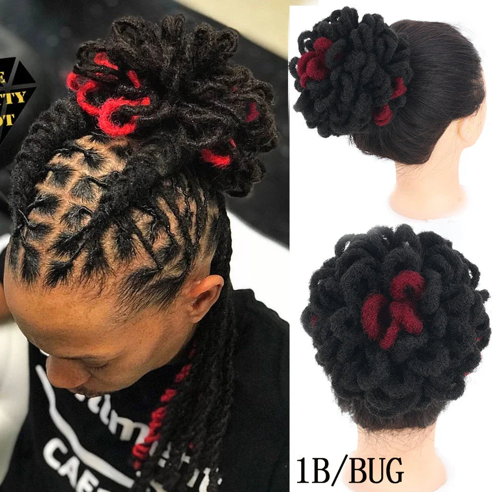 African Wig Bun Hair Bag with Drawstring for Dreadlocks and Afro Hairstyles