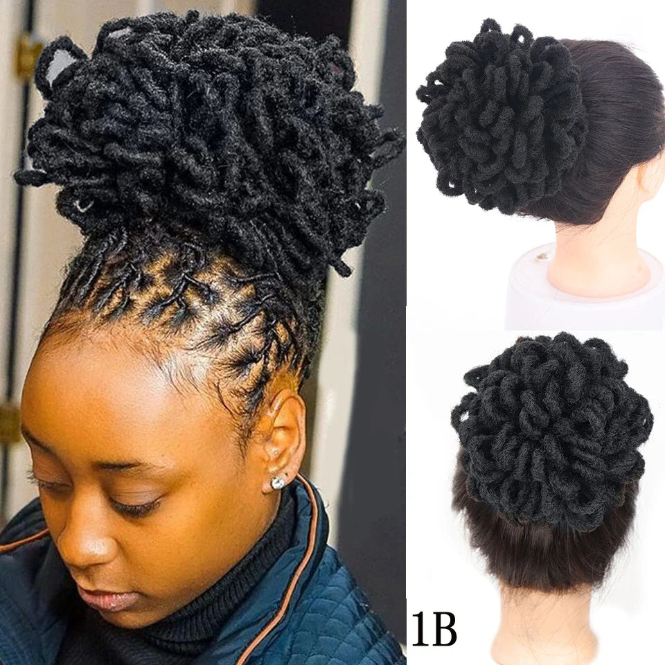 African Wig Bun Hair Bag with Drawstring for Dreadlocks and Afro Hairstyles