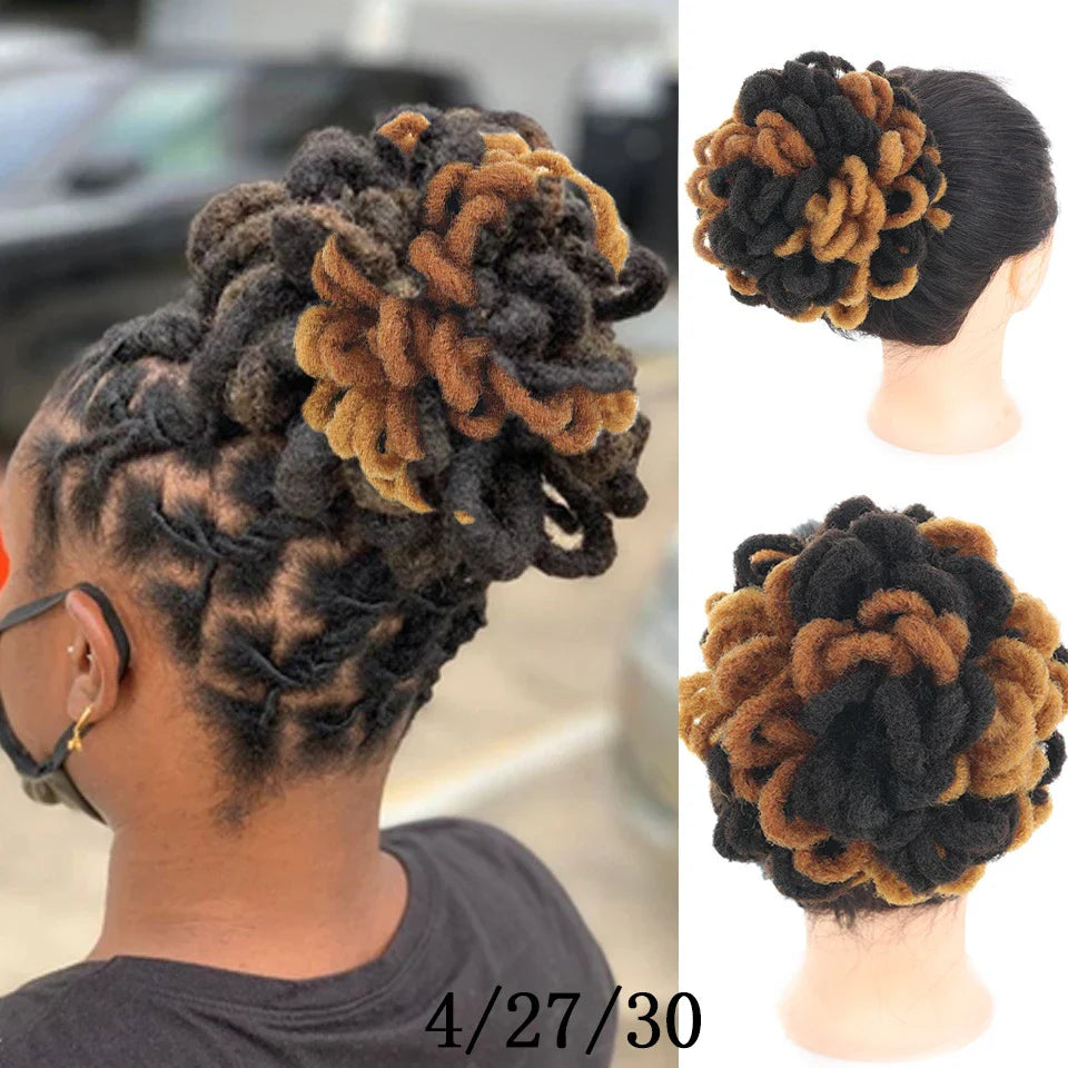 African Wig Bun Hair Bag with Drawstring for Dreadlocks and Afro Hairstyles