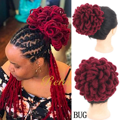 African Wig Bun Hair Bag with Drawstring for Dreadlocks and Afro Hairstyles