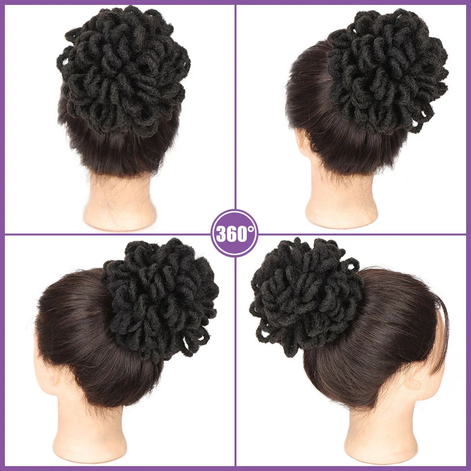 African Wig Bun Hair Bag with Drawstring for Dreadlocks and Afro Hairstyles