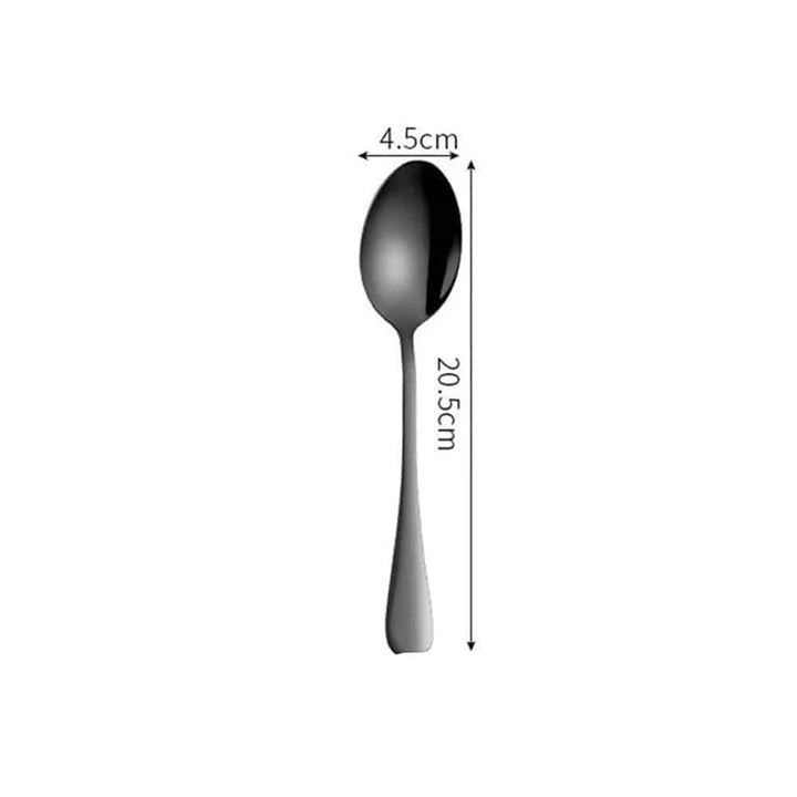 Premium black tableware set made of durable stainless steel with elegant design for formal and casual dining