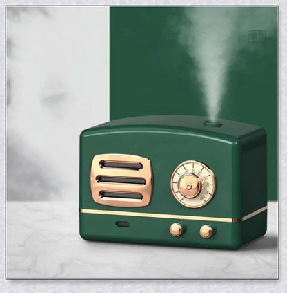 Vintage-inspired radio-style humidifier with modern audio technology, delivering rich sound and improved air quality for your home