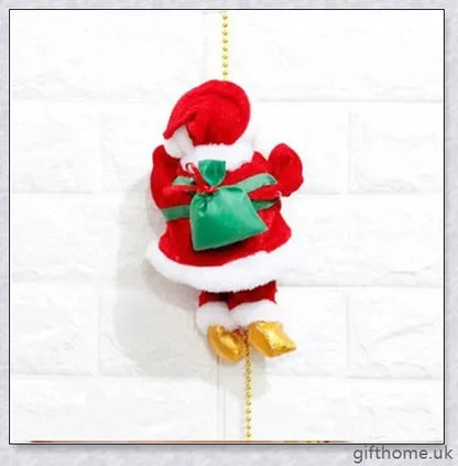 Adorable Climbing Santa Klaus decoration singing and climbing up and down stairs, perfect for Christmas tree, garden, or home décor