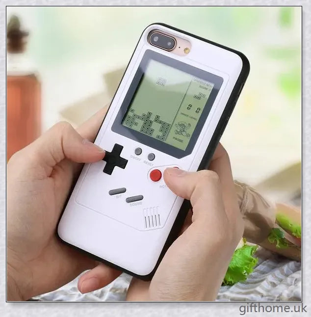 Gameboy-inspired iPhone case with retro gaming controls and screen