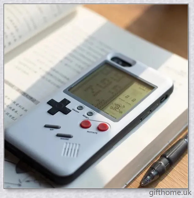 Gameboy-inspired iPhone case with retro gaming controls and screen