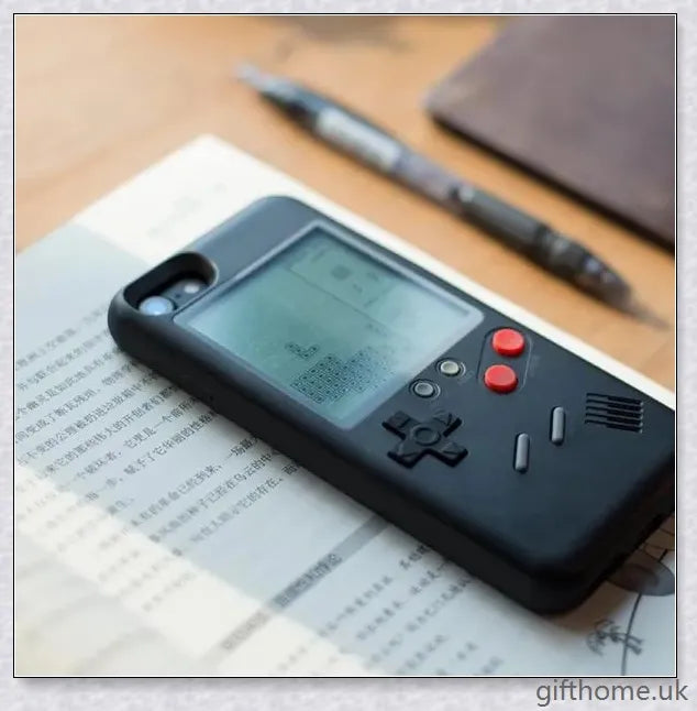 Gameboy-inspired iPhone case with retro gaming controls and screen