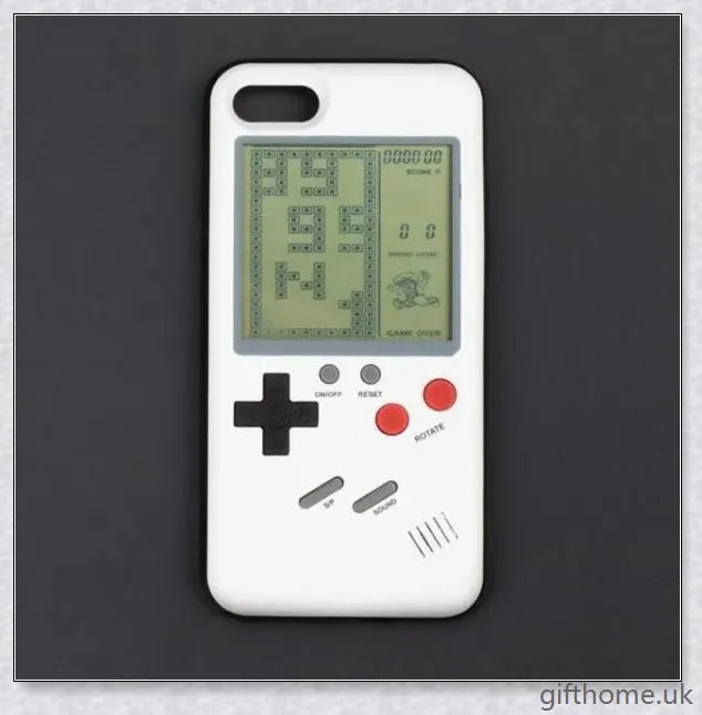 Gameboy-inspired iPhone case with retro gaming controls and screen