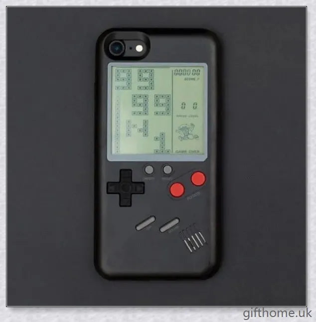 Gameboy-inspired iPhone case with retro gaming controls and screen