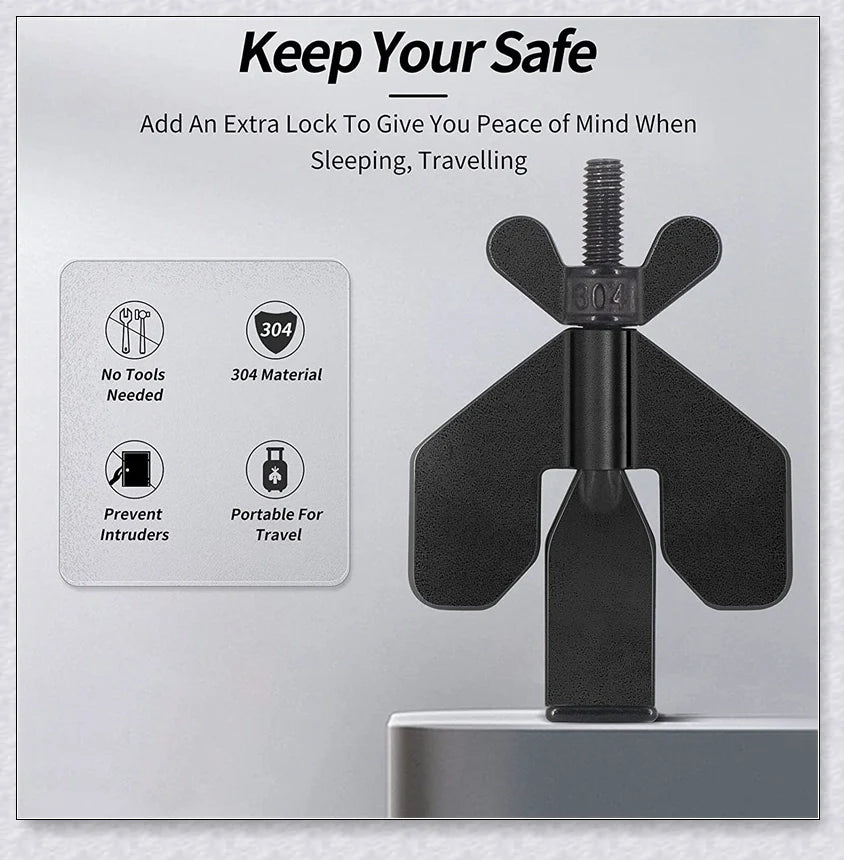 Portable Hotel Door Lock made of high-quality 304 stainless steel for secure travel protection