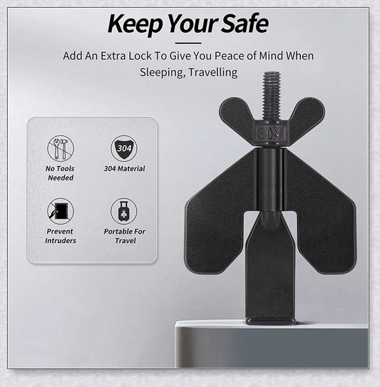 Portable Hotel Door Lock made of high-quality 304 stainless steel for secure travel protection